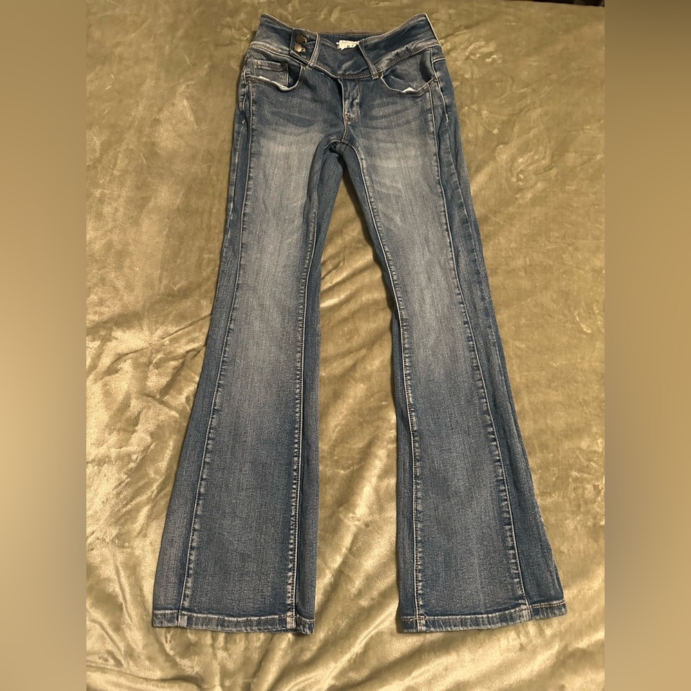 Zumiez Star Jeans Blue Flare Wide Leg Jeans
